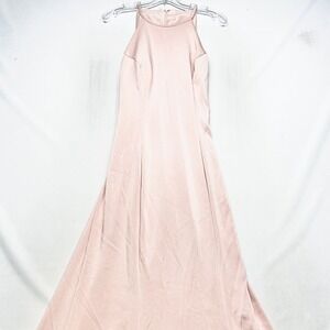 Kleinfeld Bridesmaid A-Line Dress Womens 14 Dusty Rose Bra Padded Halter Neck